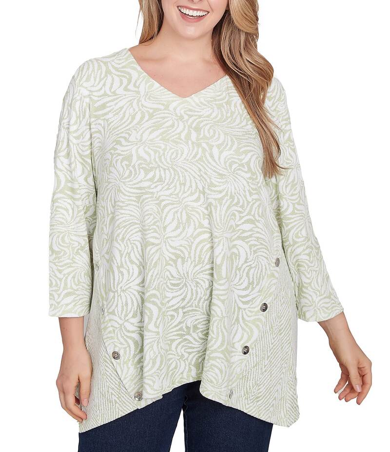 【送料無料】 ルビーアールディー レディース シャツ トップス Plus Size Knit Swi