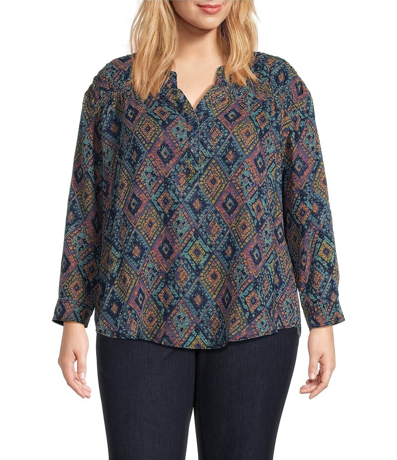 【送料無料】 イントロ レディース シャツ ブラウス トップス Plus Size Lyocell 