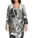 【送料無料】 ミンウォン レディース ニット・セーター カーディガン アウター Plus Size Floral Jacquard Knit Open Fron...