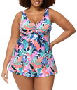 【送料無料】 ライジンズ レディース ワンピース トップス Curve Plus Size She's Like Summer Lucia V-Neck Cro...