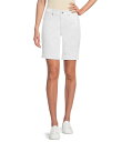 【送料無料】 エヌワイディージェイ レディース ハーフパンツ・ショーツ ボトムス Ella Crepe Valley Print Slim Fit Mid Rise Slit Hem Stretch Denim Shorts Optic White(4)