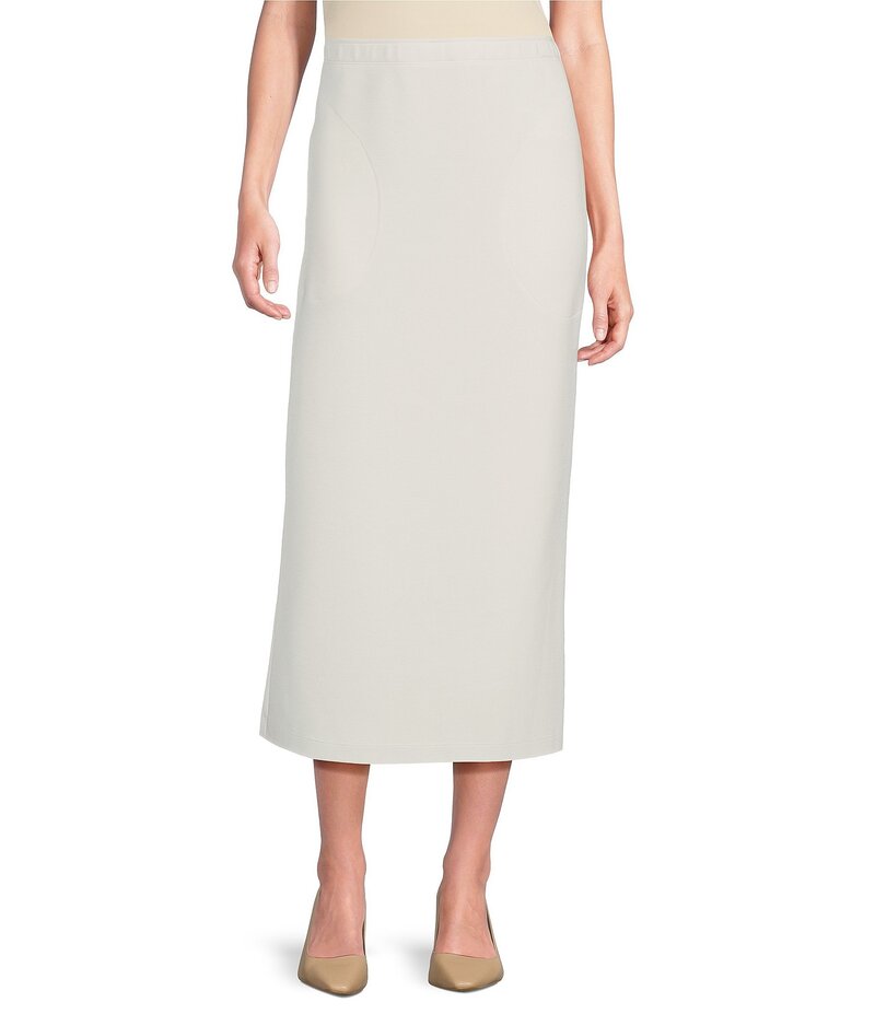 【送料無料】 アイシーコレクション レディース スカート ボトムス Air Sponge Knit Pull-On Pencil Skirt White