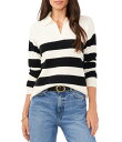 【送料無料】 ヴィンスカムート レディース パーカー・スウェット フーディー アウター Wide Striped Long Sleeve Point Colla...