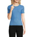 【送料無料】 カール ラガーフェルド レディース パーカー・スウェット フーディー アウター Knit Crew Neck Short Sleeve Ribbe...