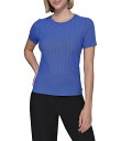 【送料無料】 カール ラガーフェルド レディース パーカー・スウェット フーディー アウター Knit Crew Neck Short Sleeve Ribbe...