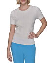 【送料無料】 カール ラガーフェルド レディース パーカー・スウェット フーディー アウター Knit Crew Neck Short Sleeve Ribbe...