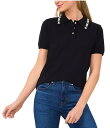 【送料無料】 セセ レディース パーカー・スウェット フーディー アウター Polo Collar Short Sleeve Embellished Sweat...