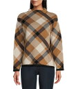 【送料無料】 ジョーンズニューヨーク レディース パーカー・スウェット フーディー アウター Jacquard Mock Neck Long Sleeve Pu...