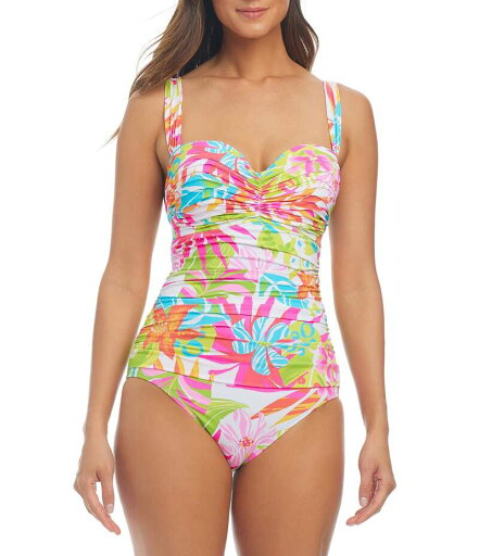 【送料無料】 ブルーロッドビーティ レディース ワンピース トップス Packing A Punch Floral Print Sweetheart Neck Shirred Bodice Underwire Bandeau One-Piece Swimsuit Multi 【送料無料】 ブルーロッドビーティ レディース ワンピース トップス Packing A Punch Floral Print Sweetheart Neck Shirred Bodice Underwire Bandeau One-Piece Swimsuit Multi