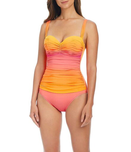 【送料無料】 ブルーロッドビーティ レディース ワンピース トップス Ombre Shirred Bandeau One Piece Swimsuit Rosa 【送料無料】 ブルーロッドビーティ レディース ワンピース トップス Ombre Shirred Bandeau One Piece Swimsuit Rosa