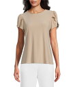 【送料無料】 プレストンアンドヨーク レディース シャツ トップス Arianna Short Tulip Sleeve Crew Neck Knit Shirt Biscotti