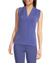 【送料無料】 カルバンクライン レディース シャツ トップス Solid Matte Jersey V-Neck Sleeveless Fitted Cami ...