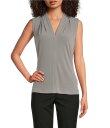 【送料無料】 カルバンクライン レディース シャツ トップス Solid Matte Jersey V-Neck Sleeveless Fitted Cami ...