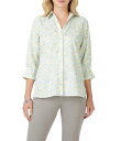 【送料無料】 フォックスクラフト レディース シャツ ブラウス トップス Meryl Point Collar Round High-Low Hem 3/4 Sleeve Blouse Sea Mist(4)