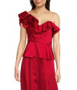 マルケッサ レディース トップス シャツ Rouge Marchesa Muse by Satin 3D Floral Carnation Ruched Swe...