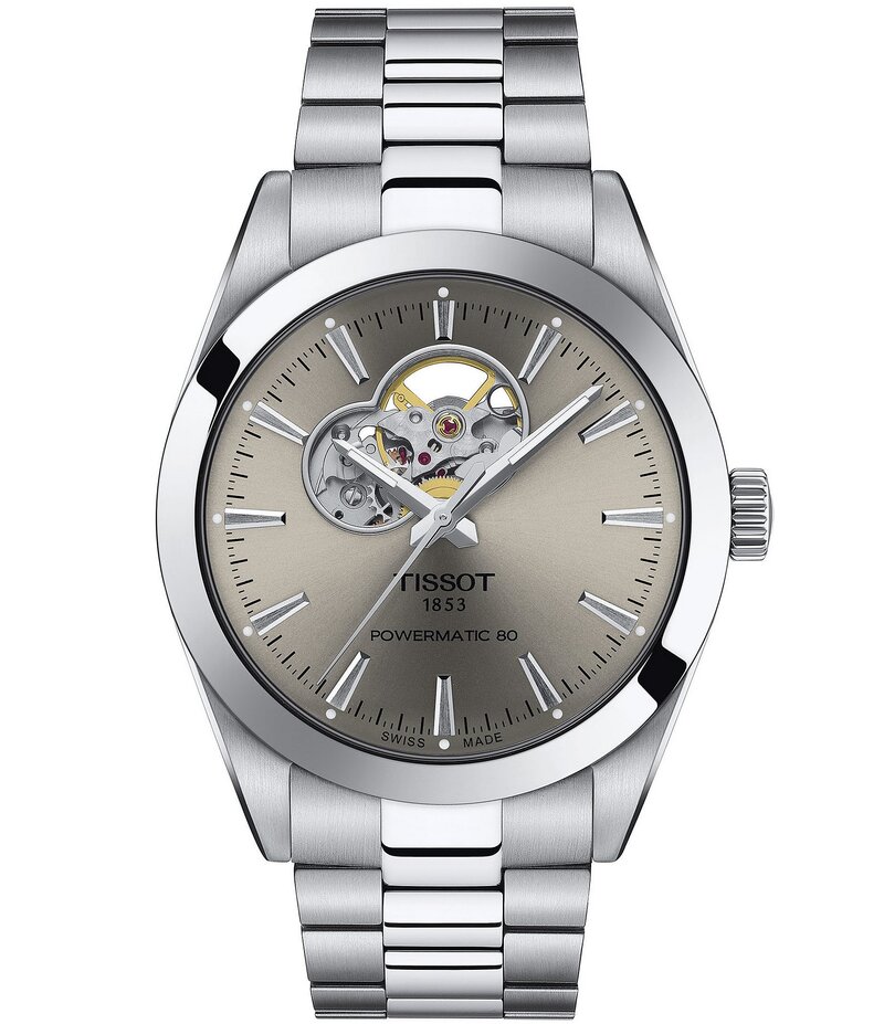 ティソット レディース アクセサリー 腕時計 Tシャツ Tissot Gentleman Powermatic 80 Automatic Stainless Steel Bracelet Watch Silver シルバー