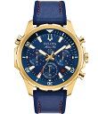 【送料無料】 ブロバ レディース 腕時計 アクセサリー Men's Chronograph Blue Dial Marine Star Collection Watch Blue
