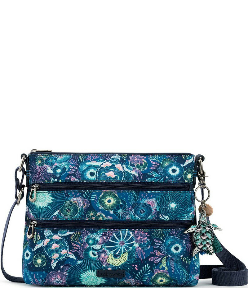 【送料無料】 サックルーツ レディース ショルダーバッグ バッグ Basic Zip Top Royal Blue Seascape Crossbody Bag Royal Blue Sea