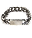 【送料無料】 ムラノ メンズ ブレスレット・バングル・アンクレット アクセサリー Flat Curb Chain Stainless Steel Bracelet Gunmetal Silver(4)