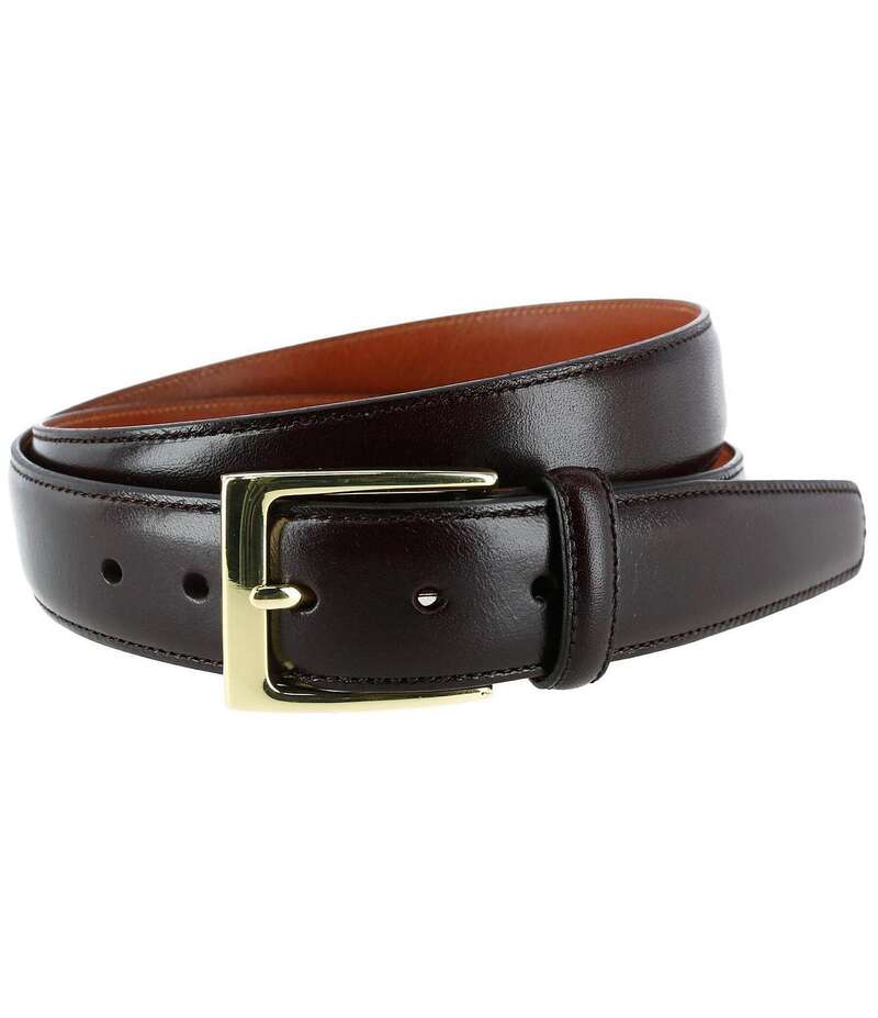 【送料無料】 トラファルガー メンズ ベルト アクセサリー Classic Cortina Leather Dress Belt Dark Brown