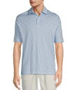 【送料無料】 ハート シャフナー マルクス メンズ シャツ トップス The Mr. Classic Collection HartSoft Short Sleeve Medallion Print Polo Shirt Blue(4)
