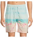 【送料無料】 カリビアン メンズ ハーフパンツ・ショーツ 水着 Coastal Flamingo 8 Inseam Swim Trunks Aqua Multi