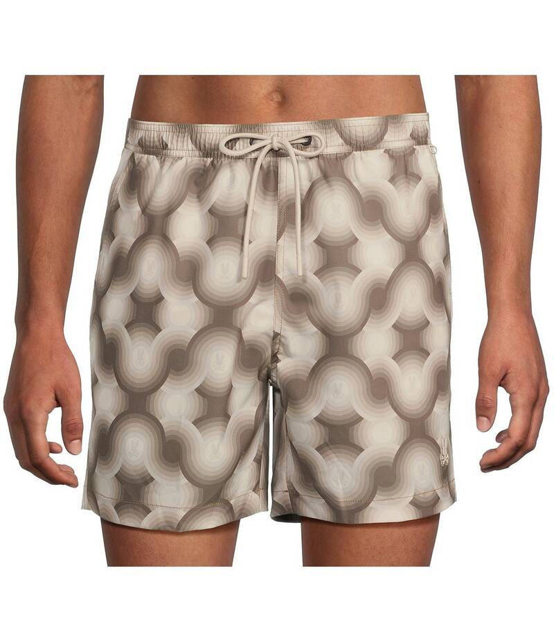 【送料無料】 サイコバニー メンズ ハーフパンツ・ショーツ 水着 Paros 5 3/4 Inseam Printed Swim Trunks Beige