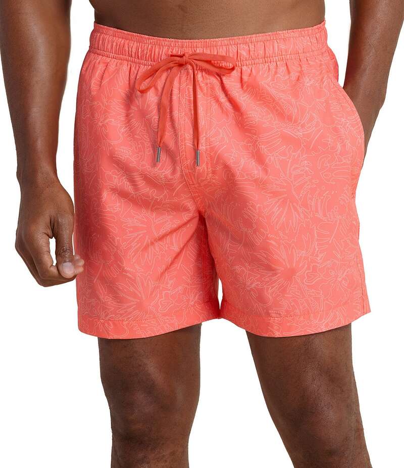 【送料無料】 サウザーンタイド メンズ ハーフパンツ・ショーツ 水着 Floral Fusion Swim Trunks Sunset Coral
