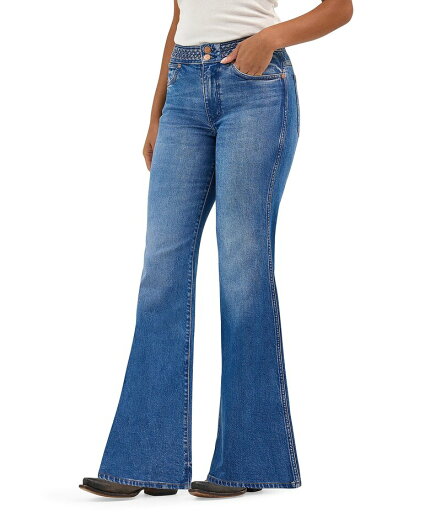 【送料無料】 ラングラー レディース デニムパンツ ボトムス Braided Waist Mid Rise Flare Leg Jeans Soft Sapphire 【送料無料】 ラングラー レディース デニムパンツ ボトムス Braided Waist Mid Rise Flare Leg Jeans Soft Sapphire