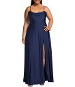 【送料無料】 シティヴァイブ レディース ワンピース トップス Plus Size Scoop Neck Spaghetti Strap Tie Back Dr...