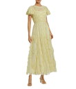 【送料無料】 マックダガル レディース ワンピース トップス Illusion Neck Short Flutter Sleeves Micro Ruffle ...