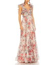 【送料無料】 マックダガル レディース ワンピース トップス V-Neck Ruffle Shoulder Cut Out Lace Back Floral C...