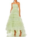 【送料無料】 マックダガル レディース ワンピース トップス Strapless Tiered Ruffle Tulle Hi Lo A-Line Gown S...