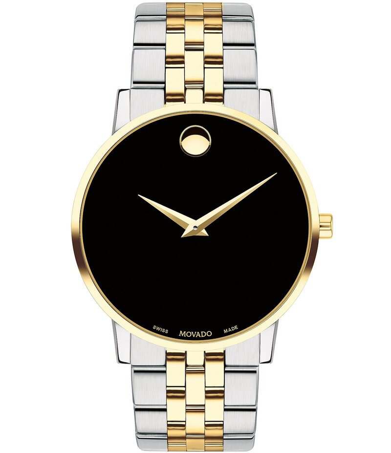 【送料無料】 モバド レディース 腕時計 アクセサリー MovadoMuseum Classic Black Dial Link Two Tone Bracelet Watch Two-Tone