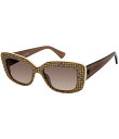 【送料無料】 カートジェイガーロンドン レディース サングラス・アイウェア アクセサリー Women's KGL1021 52mm Rectangle Houndstooth Sunglasses Brown/Wedgewood(4)