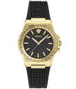 【送料無料】 ヴェルサーチ レディース 腕時計 アクセサリー Women's Greca Reaction Analog Black Strap Watch B...