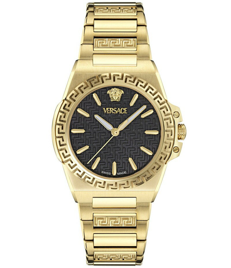 ̵ 륵 ǥ ӻ ꡼ Women's Greca Reaction Analog Gold Tone...