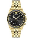 【送料無料】 ヴェルサーチ レディース 腕時計 アクセサリー Men's Greca Chrono Wave Gold Tone Stainless Steel...