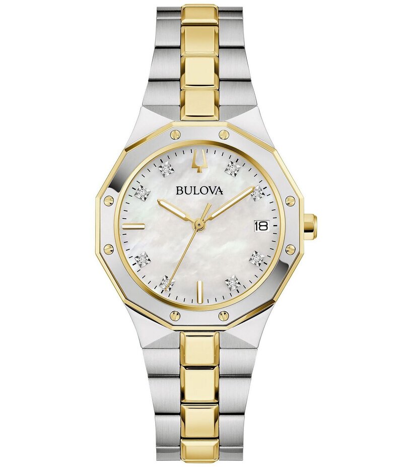【送料無料】 ブロバ レディース 腕時計 アクセサリー Women's Prestige Mechanical Automatic Two Tone Stainless Steel Bracelet Watch Two Tone