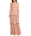 【送料無料】 ルルズ レディース ワンピース トップス Plisse Fortuna Tiered Sweetheart Neckline Cut Out Long Dress Light Pink