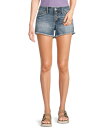 【送料無料】 シルバー ジーンズ レディース ハーフパンツ・ショーツ ボトムス Mid Rise Relaxed Fit Frayed Hem Boyfriend Shorts Indigo