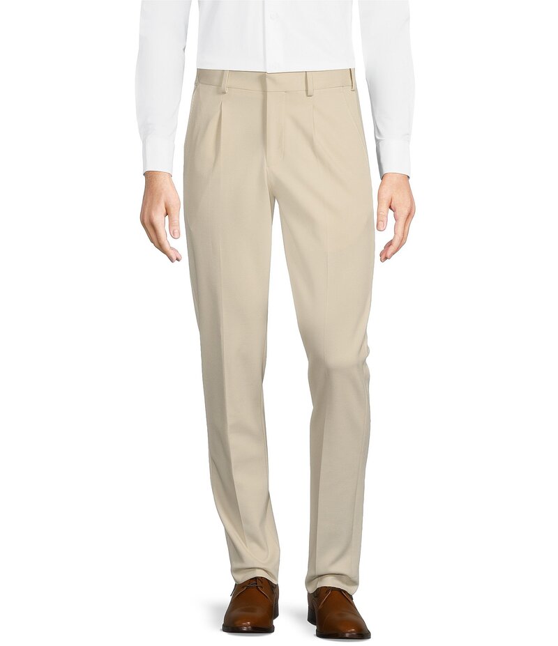 【送料無料】 ムラノ メンズ カジュアルパンツ ボトムス Lucas Fit Pleated Knit Textured Suit Separate Dress Pants Stone