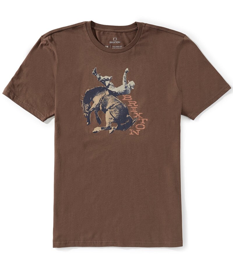 【送料無料】 ブリクストン メンズ シャツ トップス Rowdy Short Sleeve T-Shirt Pinecone Brown