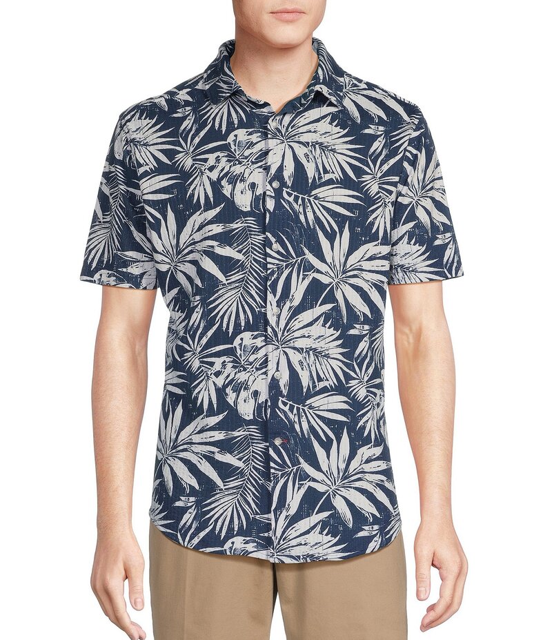 ダニエル クレミュ メンズ トップス シャツ プリント コート Cremieux Blue Label Tropical Leaf Printed Seersu...