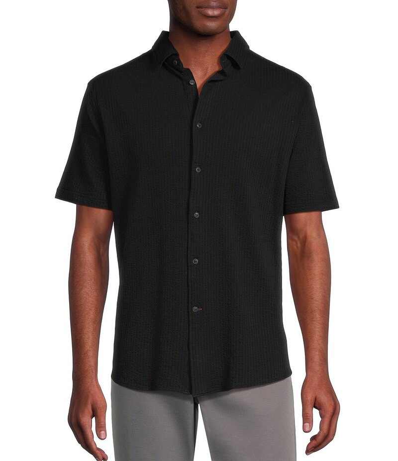 ダニエル クレミュ メンズ トップス シャツ コート Cremieux Blue Label Solid Seersucker Short Sleeve Coa...