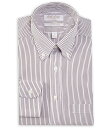 【送料無料】 ラウンドトゥリーアンドヨーク メンズ シャツ トップス Gold Label Roundtree & Yorke Big & Tall Non-Iron Button-Down Stripe Tall Slim Dress Shirt White/Brick