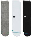 【送料無料】 スタンス メンズ 靴下 アンダーウェア Icon Crew Socks 3-Pack White