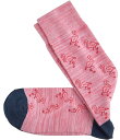 【送料無料】 ジョンストンアンドマーフィー メンズ 靴下 アンダーウェア Men's Space-Dyed Flamingo Print Socks Pink