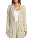 【送料無料】 アントニオ メラーニ レディース コート アウター Coordinating Aurora Stripe Linen Jacket Natural Stripe(4)