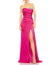 【送料無料】 マックダガル レディース ワンピース トップス Satin Strapless Ruched Bodice Beaded Neck Gown Ma...